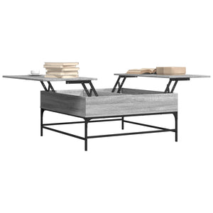 Τραπεζάκι Σαλονιού Γκρι Sonoma 95x95x45 εκ Επεξ Ξύλο + Μέταλλο