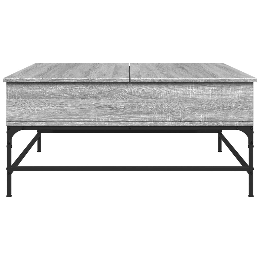 Τραπεζάκι Σαλονιού Γκρι Sonoma 95x95x45 εκ Επεξ Ξύλο + Μέταλλο