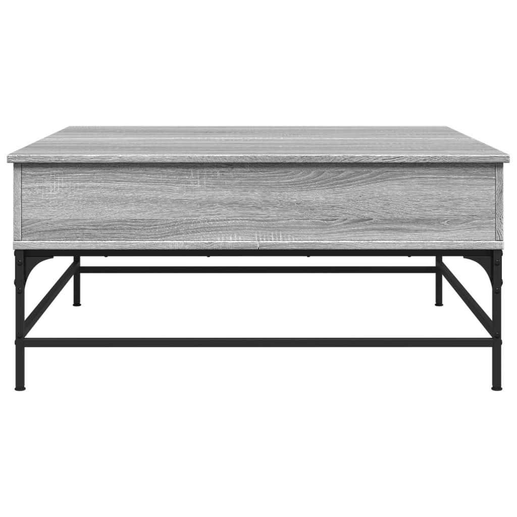 Τραπεζάκι Σαλονιού Γκρι Sonoma 95x95x45 εκ Επεξ Ξύλο + Μέταλλο