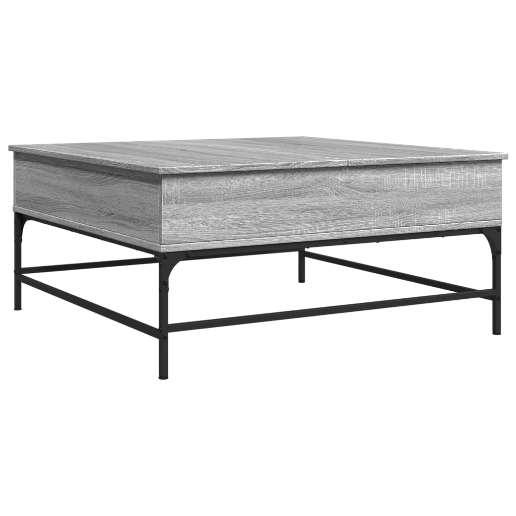 Τραπεζάκι Σαλονιού Γκρι Sonoma 95x95x45 εκ Επεξ Ξύλο + Μέταλλο