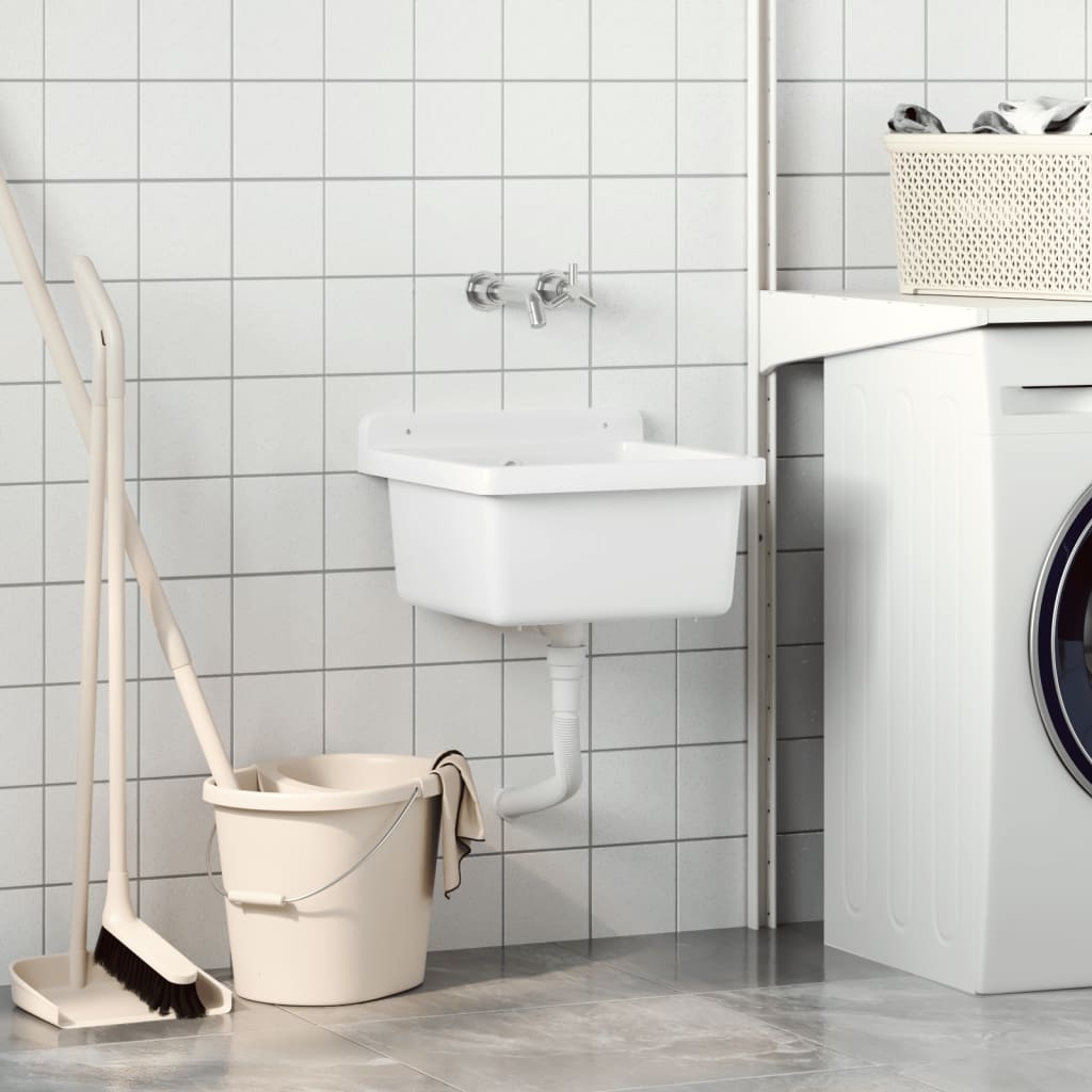 Νιπτήρας Επίτοιχος Λευκός 40x40x24 εκ. από Ρητίνη - Pakobazaar