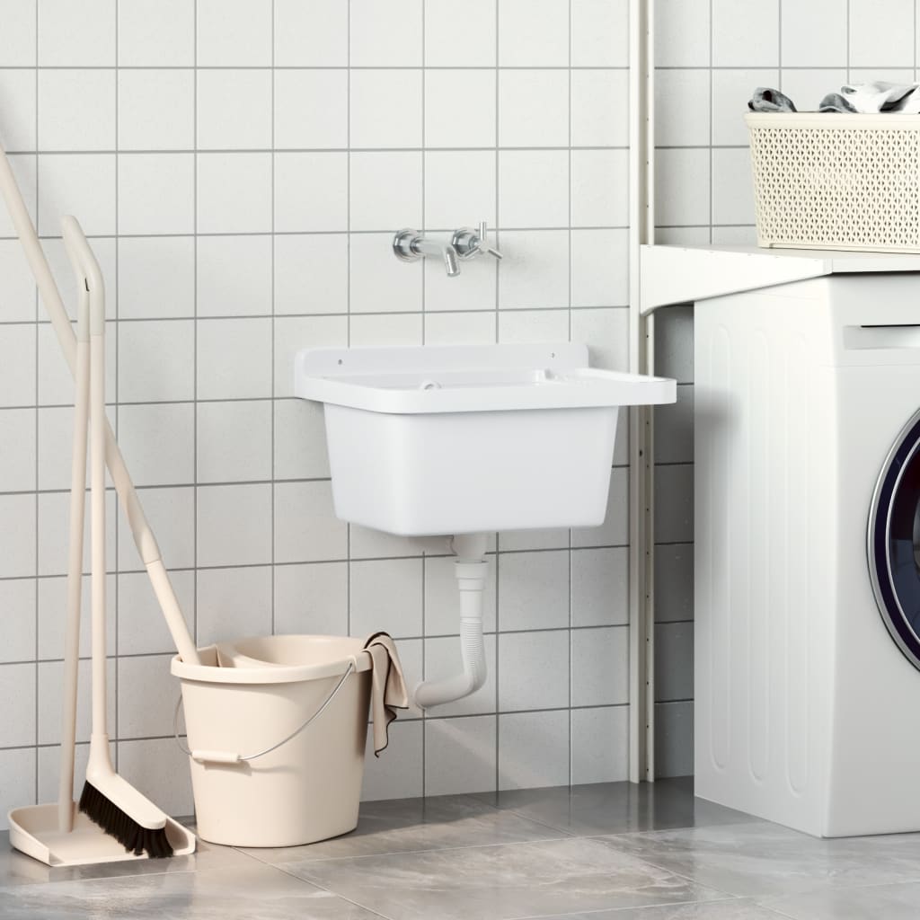 Νιπτήρας Επίτοιχος Λευκός 50x35x24 εκ. από Ρητίνη