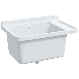 Νιπτήρας Βοηθητικός Επίτοιχος Λευκός 60x40x28 εκ. από Ρητίνη - Pakobazaar