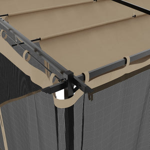 Κιόσκι με Τοίχους από Δίχτυ Taupe 6x3 μ. από Ατσάλι
