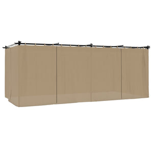 Κιόσκι με Κουρτίνες Taupe 6x3 μ. Ατσάλινο - Pakobazaar