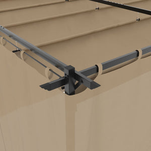 Κιόσκι με Κουρτίνες Taupe 6x3 μ. Ατσάλινο - Pakobazaar