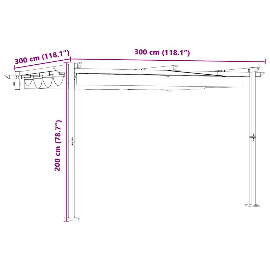 Κιόσκι 300 x 300 x 200 cm Κρεμ Πολυεστέρας