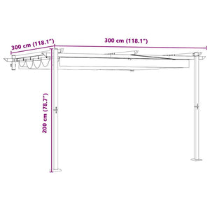 Κιόσκι 300 x 300 x 200 cm Κρεμ Πολυεστέρας