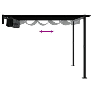 Κιόσκι 300 x 300 x 200 cm Ανθρακί Πολυεστέρας