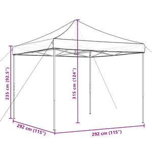 Τέντα Εκδηλώσεων Πτυσσόμενη Pop-Up Μπορντό 292x292x315 εκ.