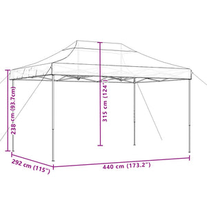 Τέντα Εκδηλώσεων Πτυσσόμενη Pop-Up Πορτοκαλί 440x292x315 εκ. - Pakobazaar
