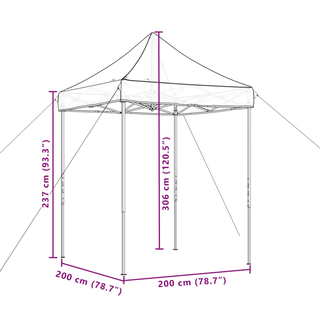 Τέντα Εκδηλώσεων Πτυσσόμενη Pop-Up Πορτοκαλί 200x200x306 εκ. - Pakobazaar