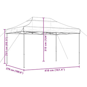 Τέντα Εκδηλώσεων Πτυσσόμενη Pop-Up Πορτοκαλί 410x279x315 εκ. - Pakobazaar