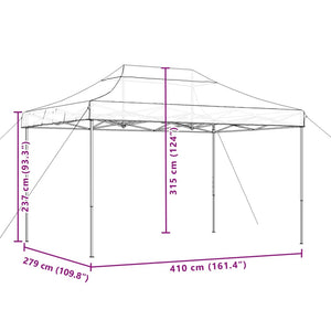 Τέντα Εκδηλώσεων Πτυσσόμενη Pop-Up Μπορντό 410x279x315 εκ.
