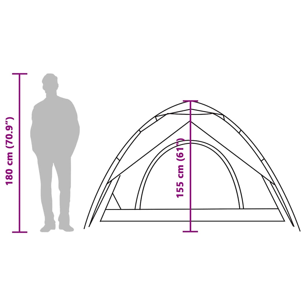 Σκηνή Κάμπινγκ με Θόλο 5 Ατόμων Λευκή από Ύφασμα Συσκότισης