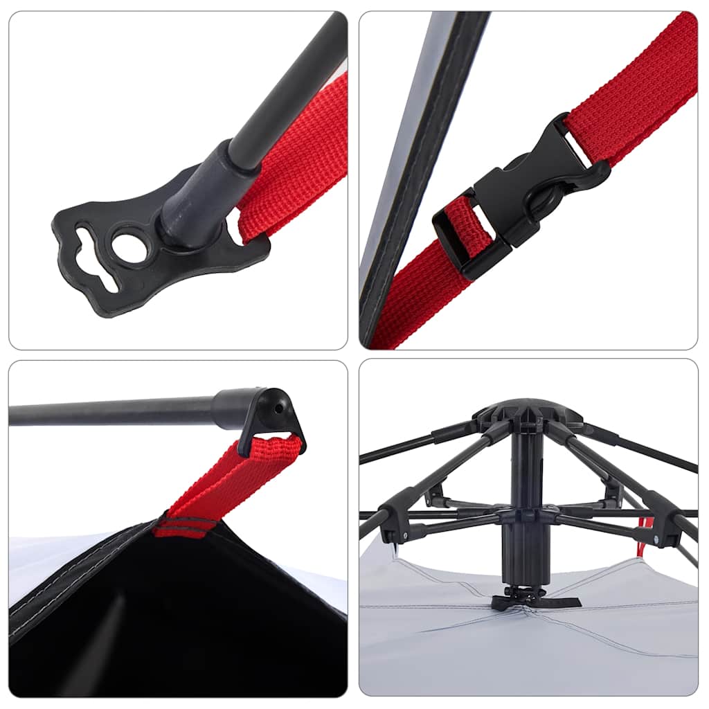 Σκηνή Κάμπινγκ με Θόλο 5 Ατόμων Λευκή από Ύφασμα Συσκότισης