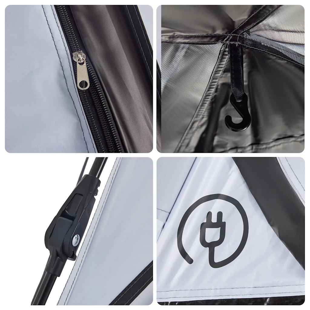 Σκηνή Κάμπινγκ με Θόλο 5 Ατόμων Λευκή από Ύφασμα Συσκότισης