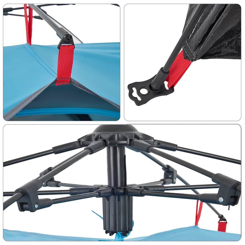 Σκηνή Κάμπινγκ με Θόλο 3 Ατόμων Ταχείας Απελευθέρωσης Μπλε