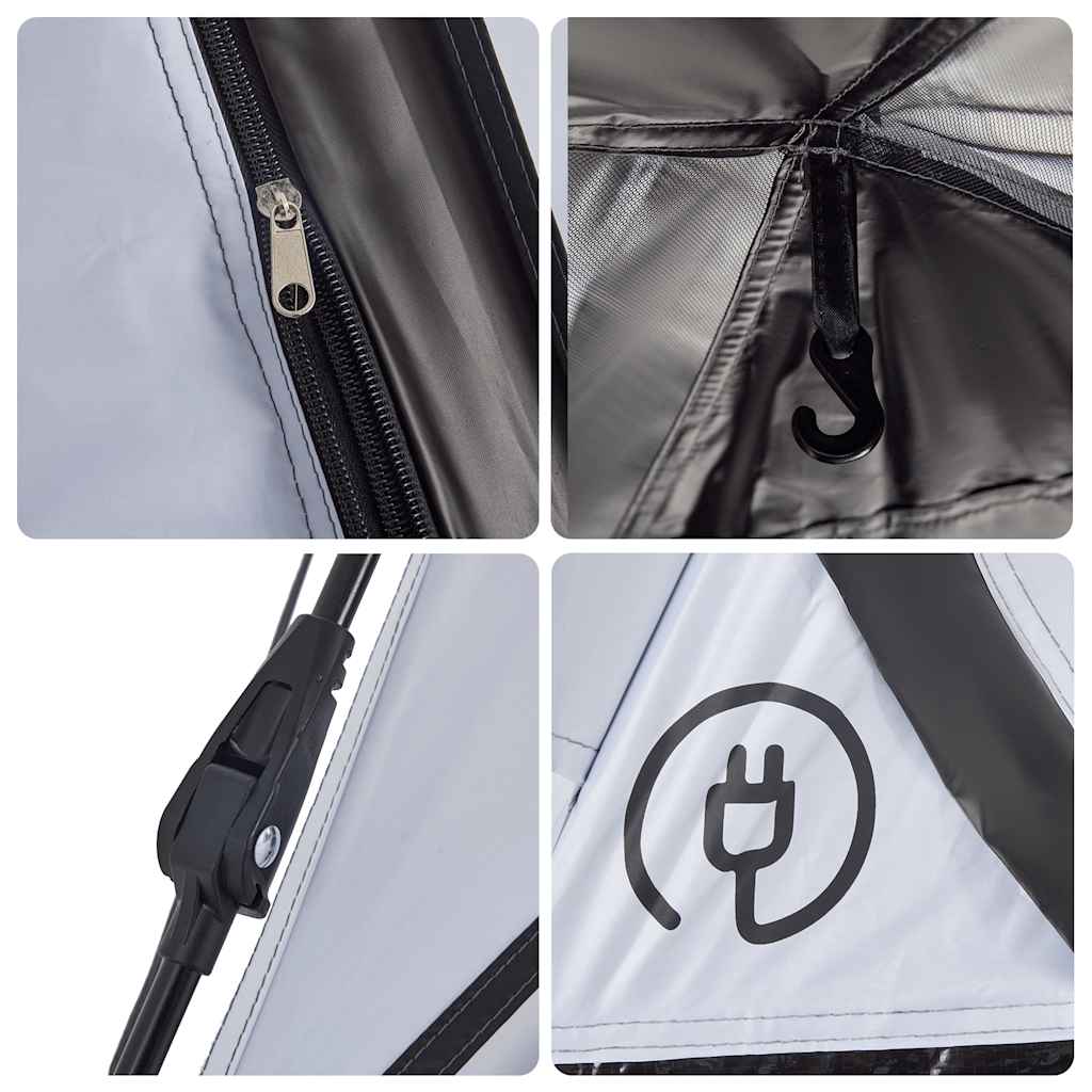 Σκηνή Κάμπινγκ με Θόλο 3 Ατόμων Λευκή από Ύφασμα Συσκότισης