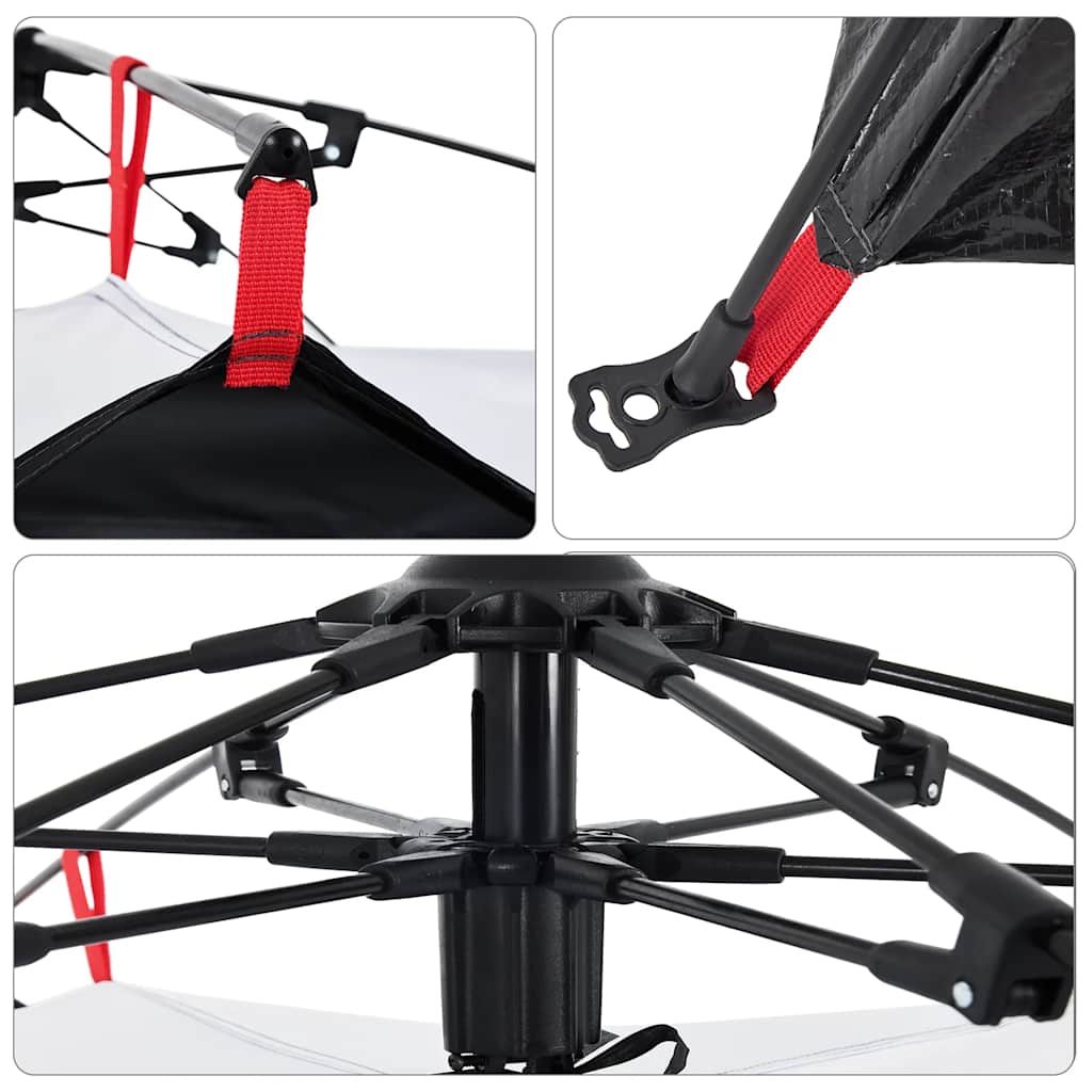 Σκηνή Κάμπινγκ με Θόλο 3 Ατόμων Λευκή από Ύφασμα Συσκότισης