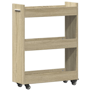 Έπιπλο με Ρόδες Sonoma Δρυς 60x22x79 εκ. από Επεξεργασμένο Ξύλο