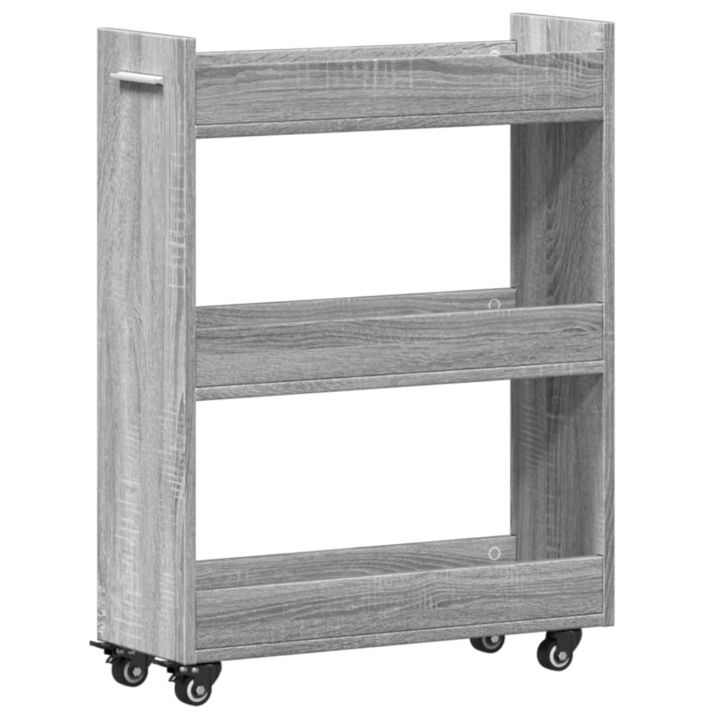 Έπιπλο με Ρόδες Γκρι Sonoma 60x22x79 εκ. από Επεξεργασμένο Ξύλο - Pakobazaar