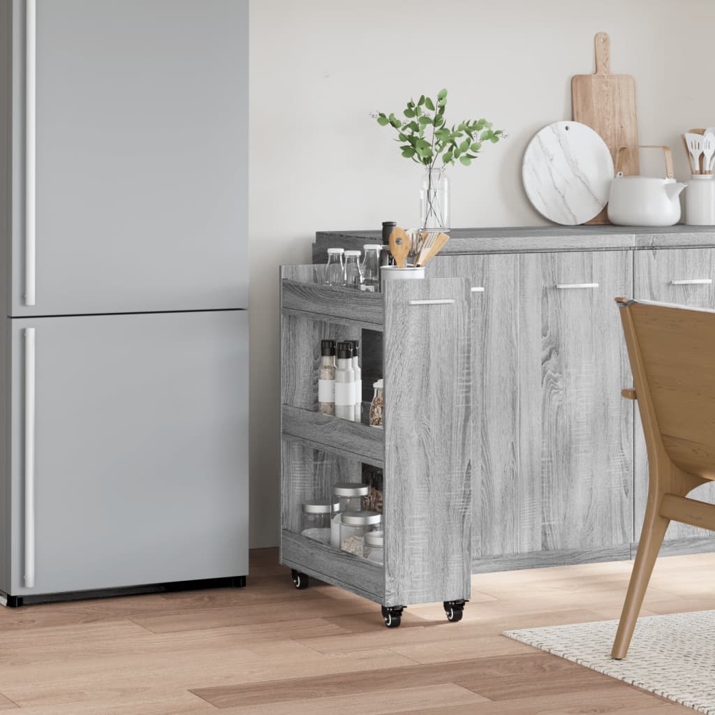 Έπιπλο με Ρόδες Γκρι Sonoma 60x22x79 εκ. από Επεξεργασμένο Ξύλο - Pakobazaar
