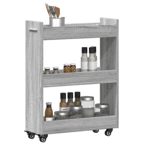Έπιπλο με Ρόδες Γκρι Sonoma 60x22x79 εκ. από Επεξεργασμένο Ξύλο - Pakobazaar