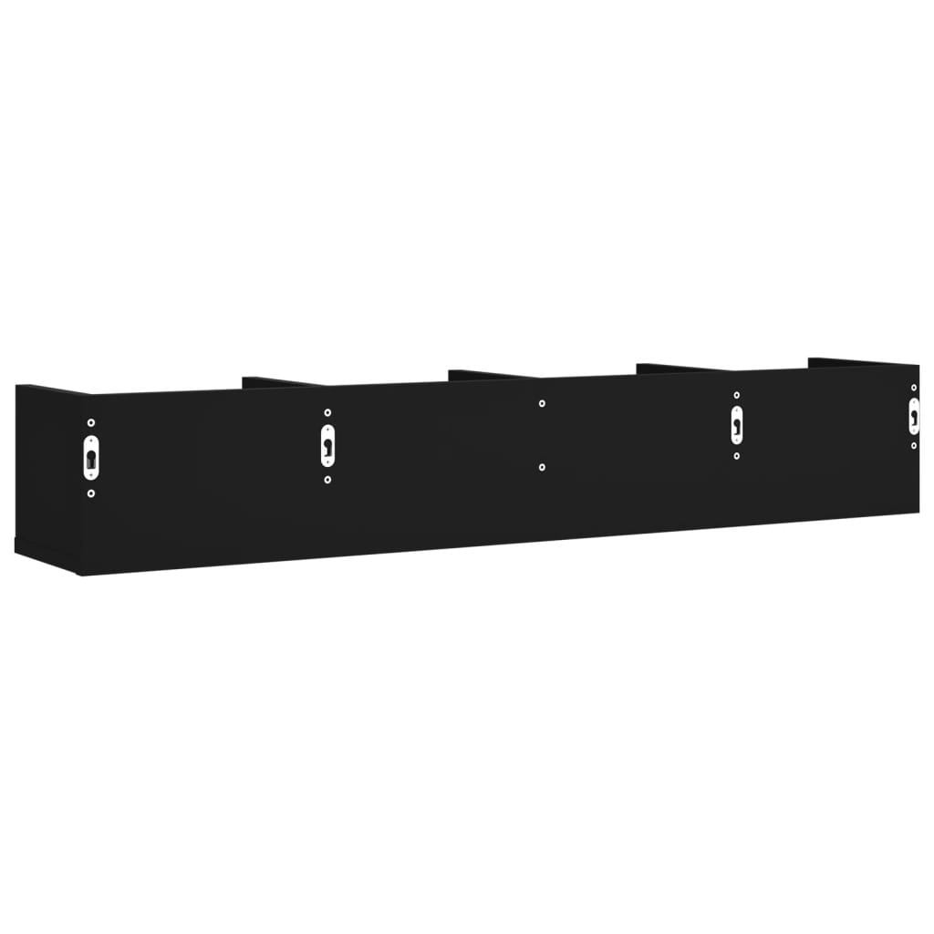 Ντουλάπια Τοίχου 2 τεμ. Μαύρα 99x18x16,5 εκ. Επεξεργασμένο Ξύλο