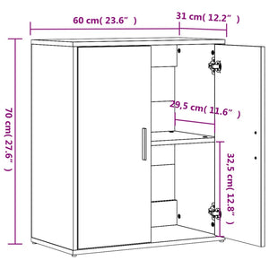 Βοηθητικό Ντουλάπι Λευκό 60x31x70 εκ. από Επεξεργασμένο Ξύλο - Pakobazaar