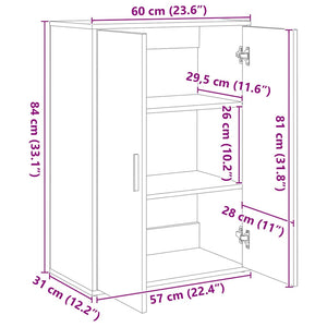 Ντουλάπι Καπνιστή Δρυς 60x31x84 εκ. από Επεξεργασμένο Ξύλο