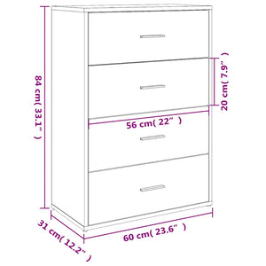 Μπουφές Γκρι Sonoma 60x31x84 εκ. από Επεξεργασμένο Ξύλο