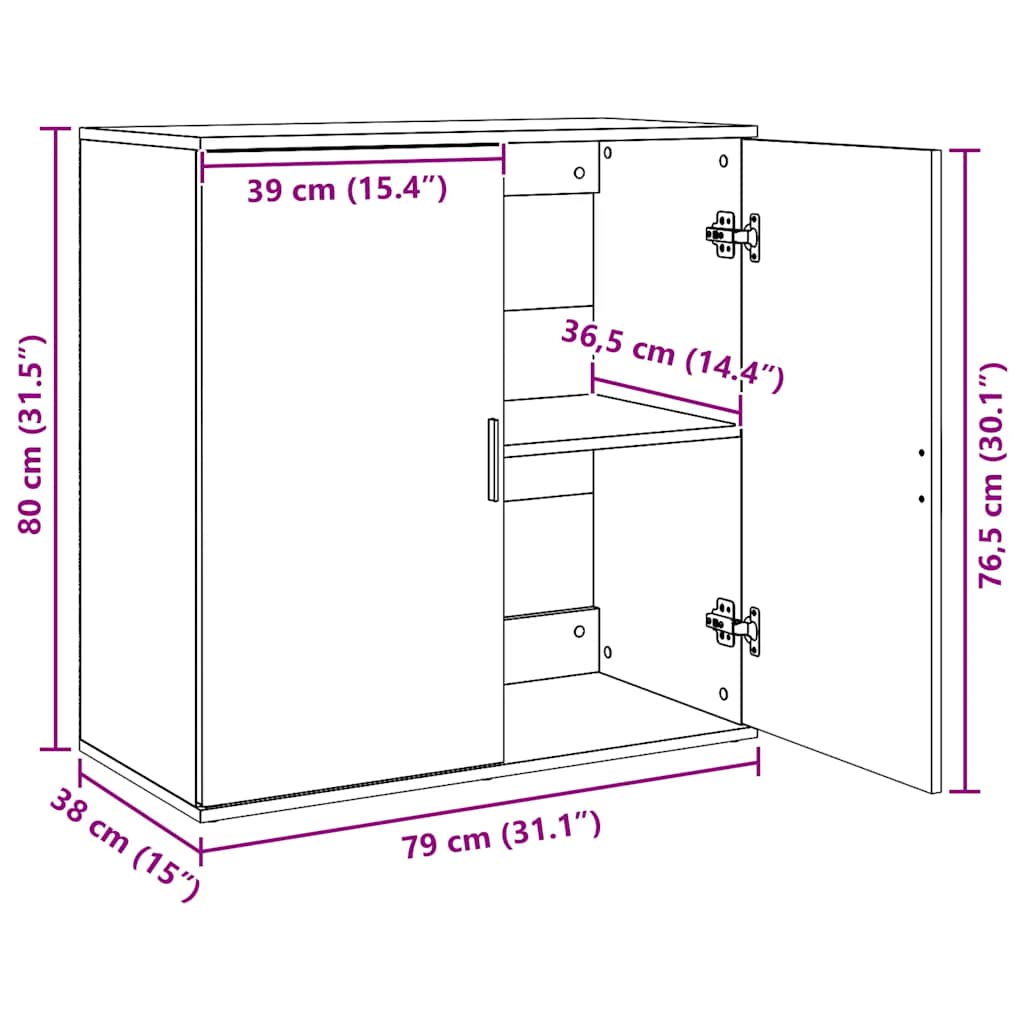 Βοηθητικό Ντουλάπι Καπνιστή Δρυς 79x38x80εκ. Επεξεργασμένο Ξύλο