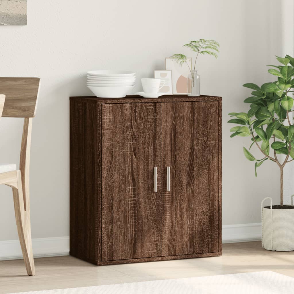 Βοηθητικό Ντουλάπι Καφέ Δρυς 79x38x80εκ. από Επεξεργασμένο Ξύλο