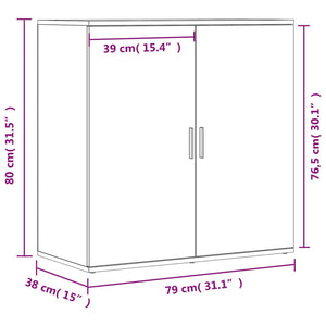 Βοηθητικό Ντουλάπι Καφέ Δρυς 79x38x80εκ. από Επεξεργασμένο Ξύλο