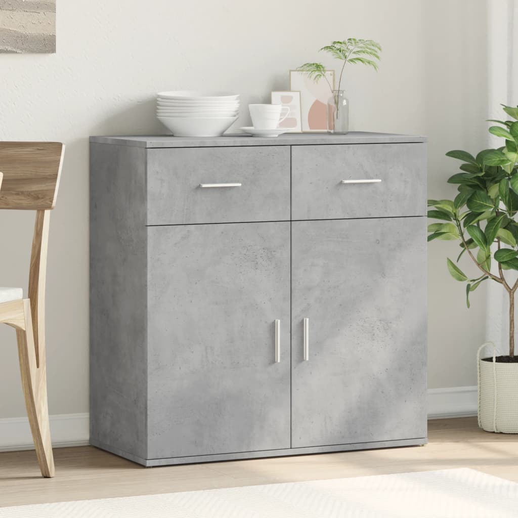 Ντουλάπι Γκρι Σκυροδέματος 79x38x80 εκ. Επεξεργασμένο Ξύλο - Pakobazaar