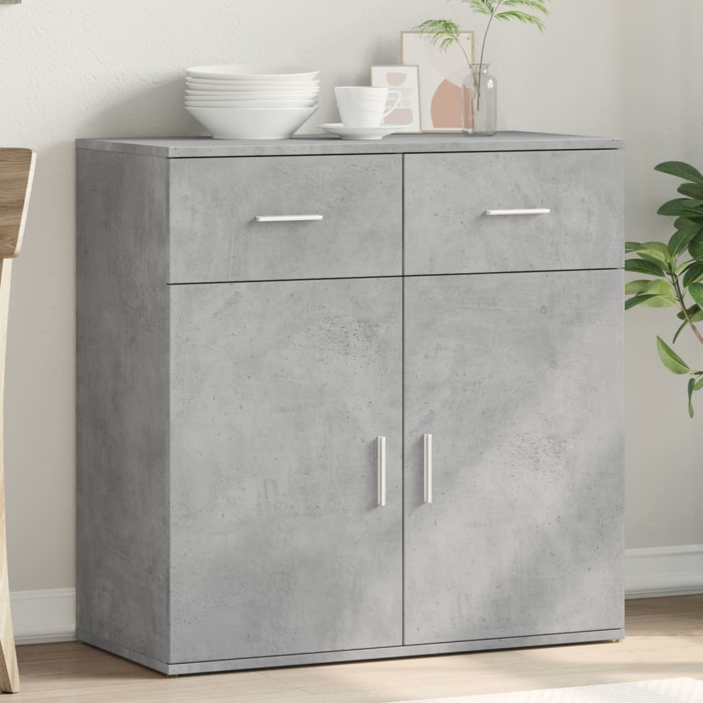 Ντουλάπι Γκρι Σκυροδέματος 79x38x80 εκ. Επεξεργασμένο Ξύλο - Pakobazaar