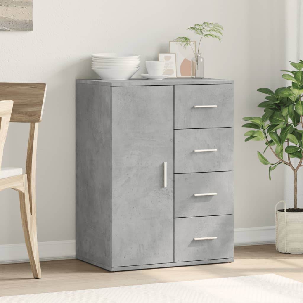 Ντουλάπι Γκρι Σκυροδέματος 59x39x80 εκ. Επεξεργασμένο Ξύλο