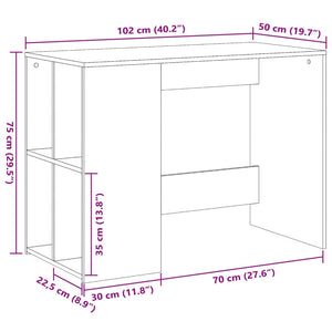 Γραφείο Καπνιστή Δρυς 102x50x75 εκ. από Επεξεργασμένο Ξύλο