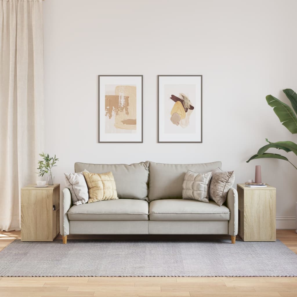 Τραπέζια Βοηθητικά 2 τεμ Sonoma Δρυς 50x30x50 εκ. Επεξ. Ξύλο