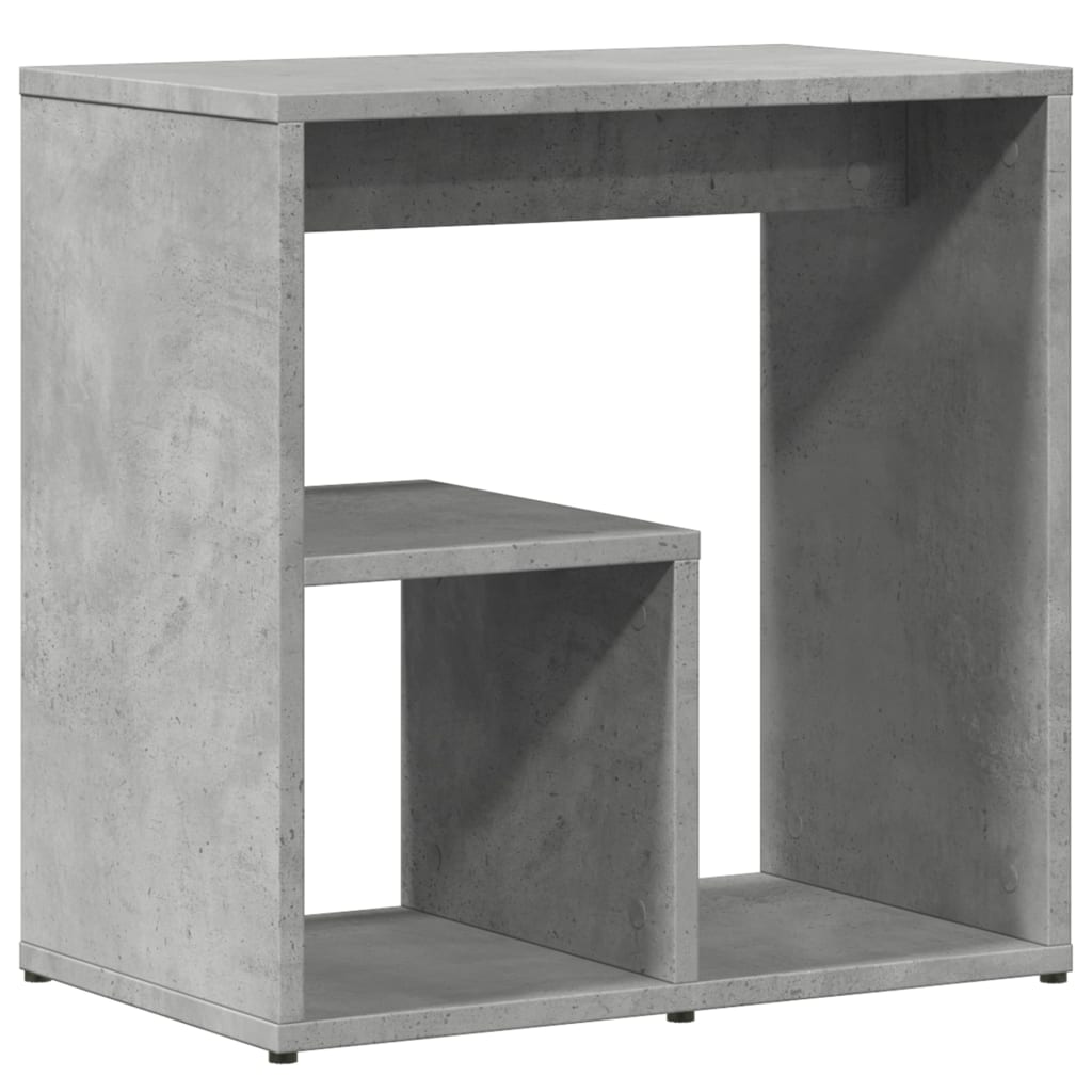 Τραπέζι Βοηθητικό Γκρι Σκυροδέματος 50x30x50 εκ. Επεξ. Ξύλο