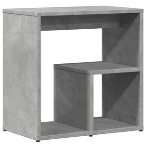 Βοηθητικά Τραπέζια 2 τεμ Γκρι Σκυροδ. 50x30x50 εκ. Επεξ. Ξύλο