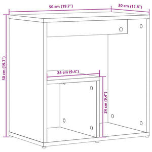 Βοηθητικό Τραπέζι Καπνιστή Δρυς 50x30x50 εκ. Επεξεργασμένο Ξύλο