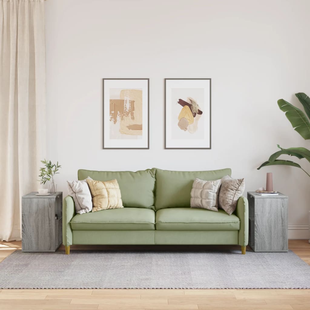 Βοηθητικά Τραπέζια 2 τεμ Γκρι Sonoma 50x30x50 εκ. Επεξ. Ξύλο