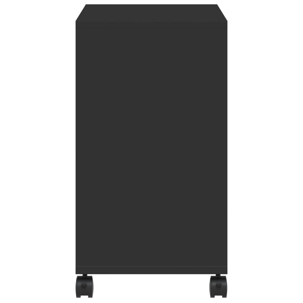 Βοηθητικό Τραπέζι με Ρόδες Μαύρο 50x30x55 εκ. Επεξ. Ξύλο