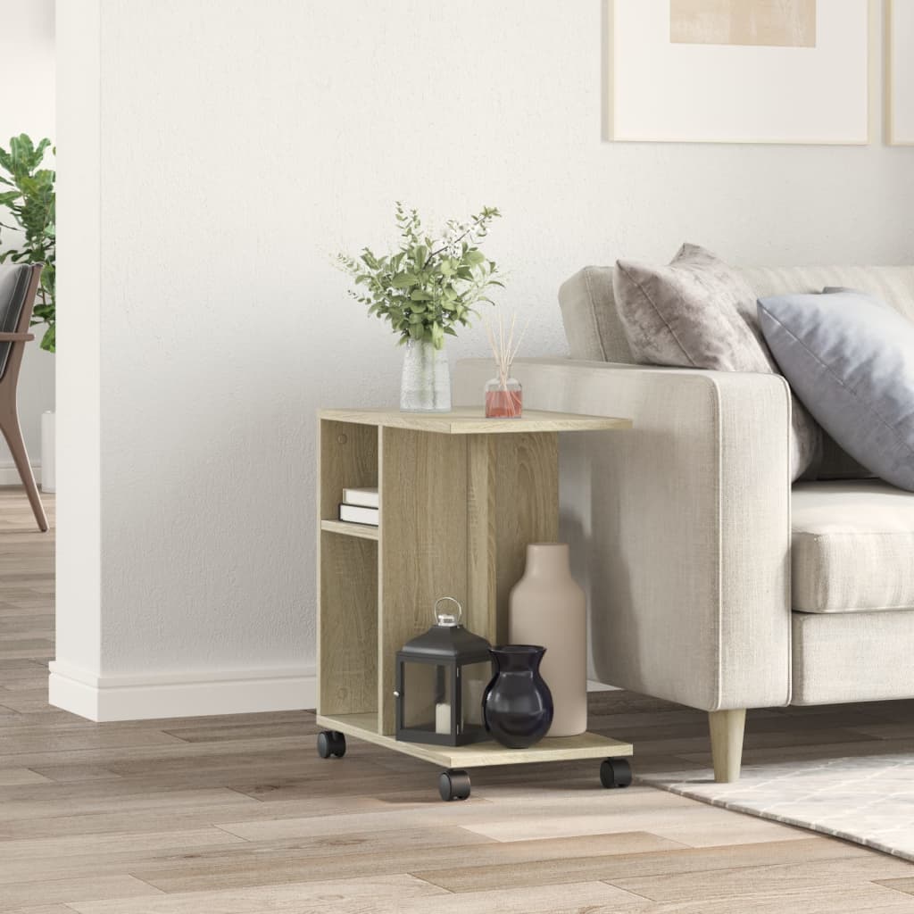 Βοηθητικό Τραπέζι με Ρόδες Sonoma Δρυς 50x30x55 εκ. Επεξ. Ξύλο - Pakobazaar