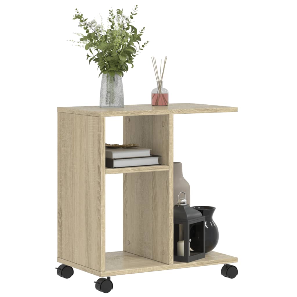 Βοηθητικό Τραπέζι με Ρόδες Sonoma Δρυς 50x30x55 εκ. Επεξ. Ξύλο - Pakobazaar