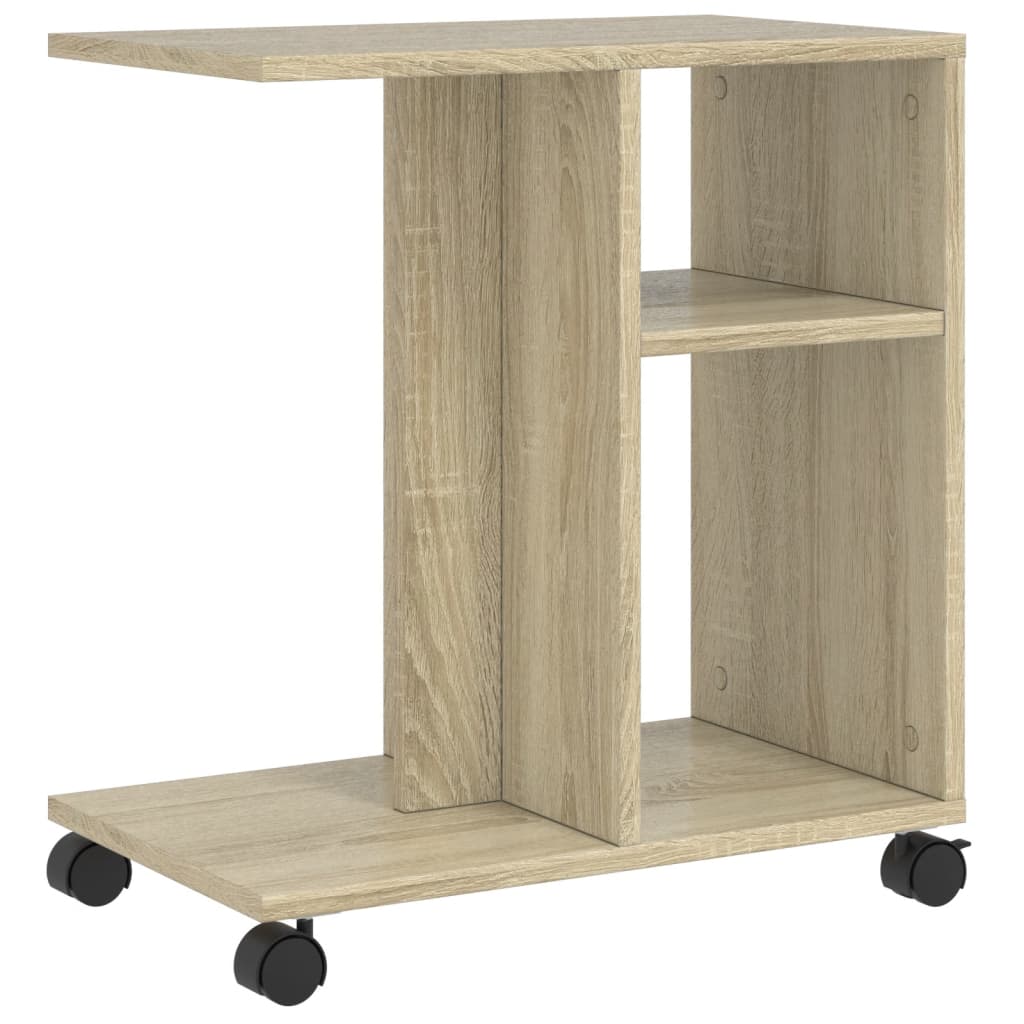Βοηθητικό Τραπέζι με Ρόδες Sonoma Δρυς 50x30x55 εκ. Επεξ. Ξύλο - Pakobazaar