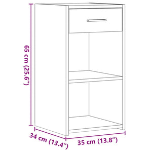 Κομοδίνο Γκρι Σκυροδέματος 35x34x65 εκ. από Επεξεργασμένο Ξύλο