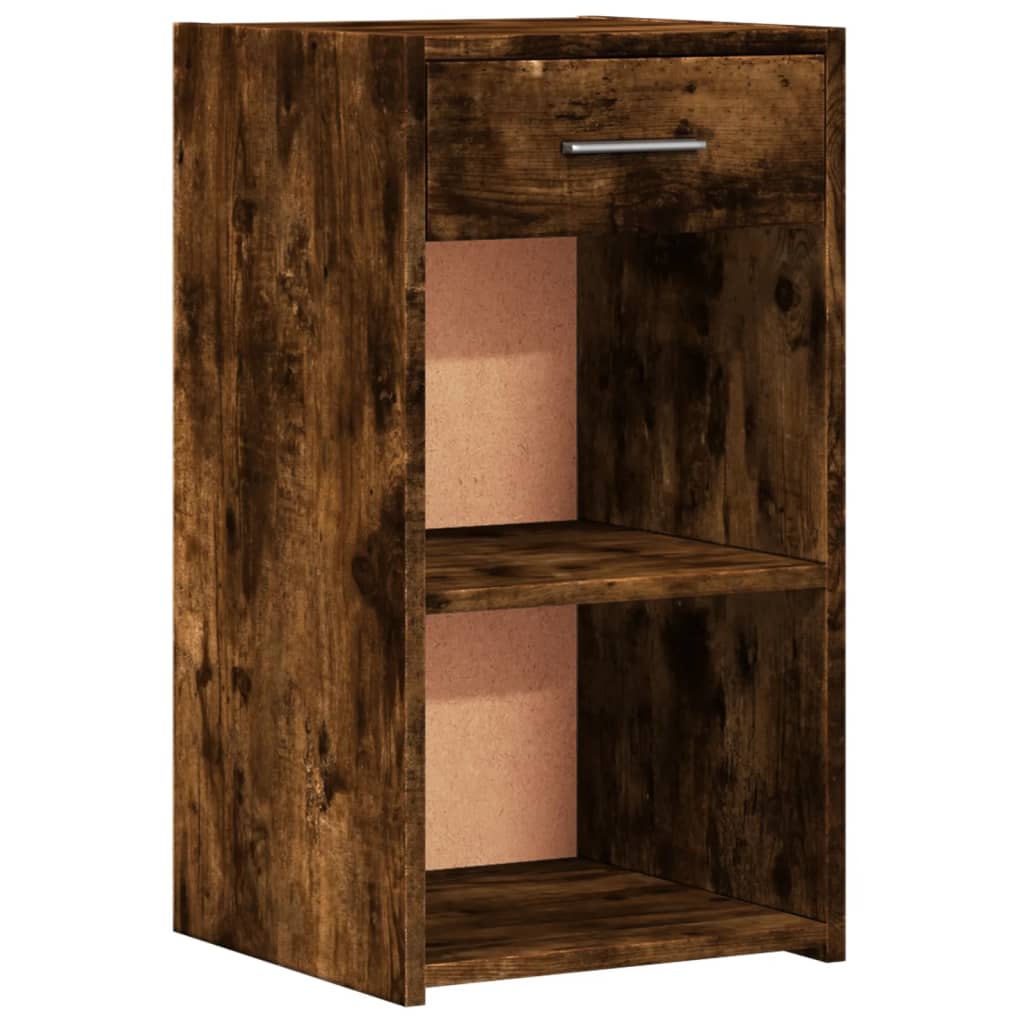 Κομοδίνα 2 τεμ. Καπνιστή Δρυς 35x34x65 εκ. Επεξεργασμένο Ξύλο